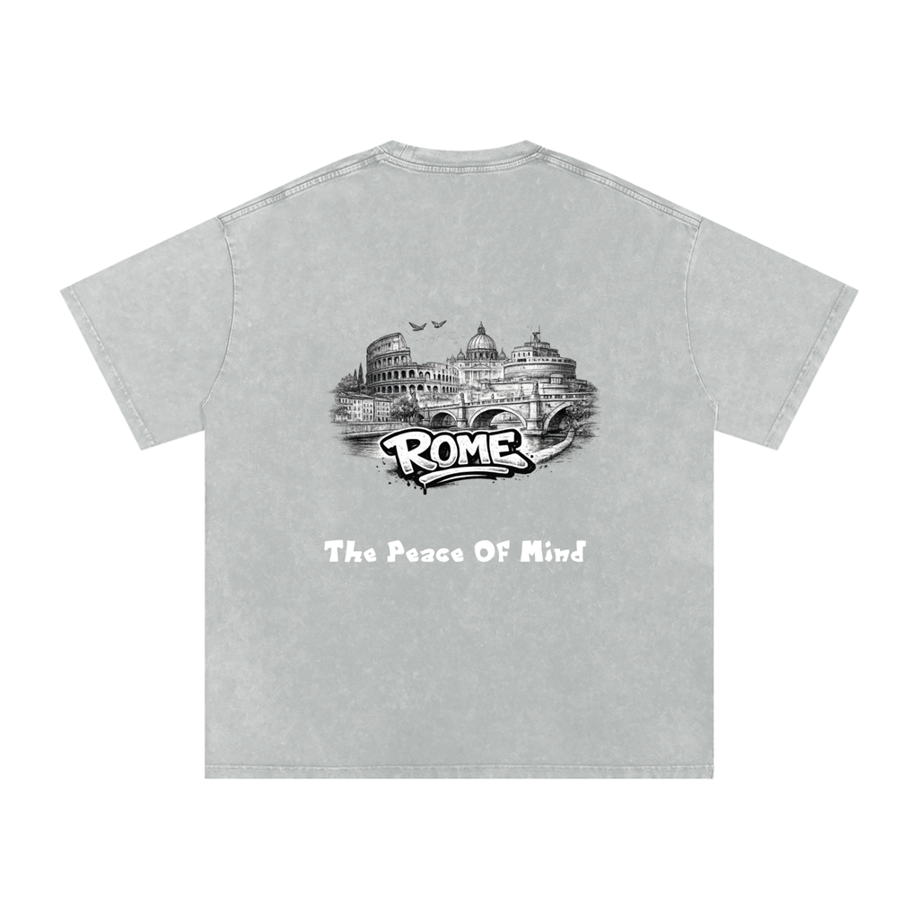 Snow Washed Oversized Cotton T-Shirt