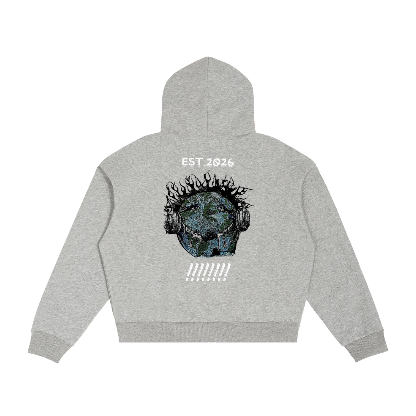 Contrast Plaid Boxy Zip Hoodie