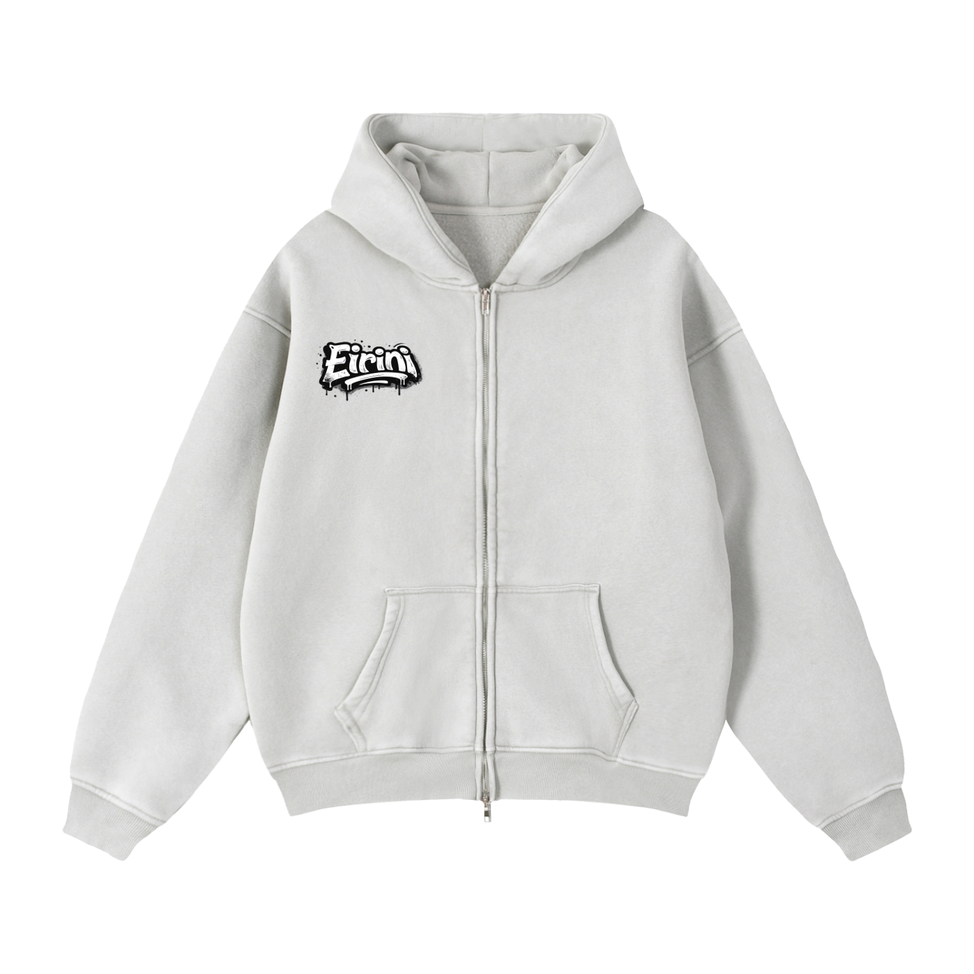 Zip-Through Boxy Fleece Hoodie