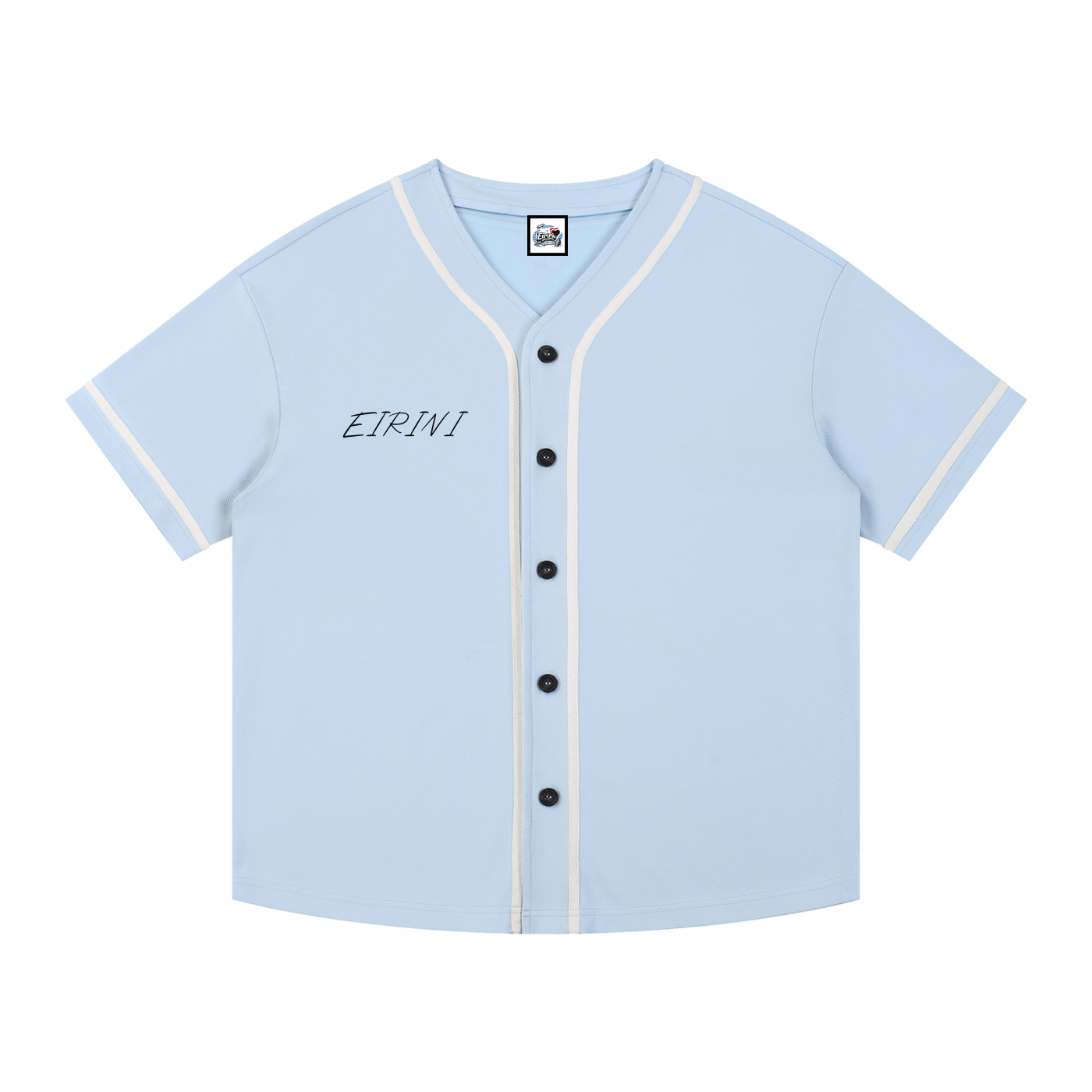 Contrast Piped Button-Up Jersey