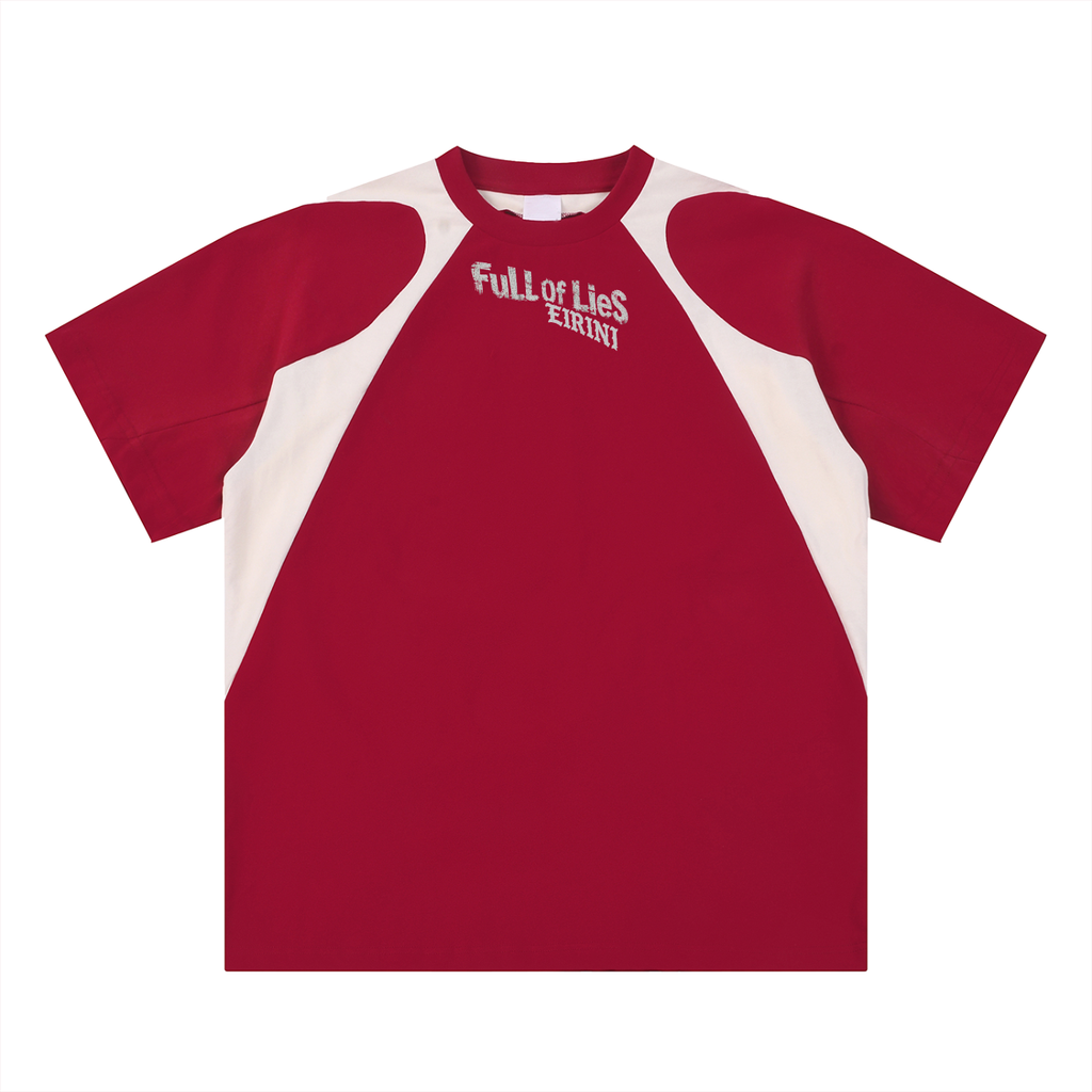 Contrast Panel Cotton T-Shirt