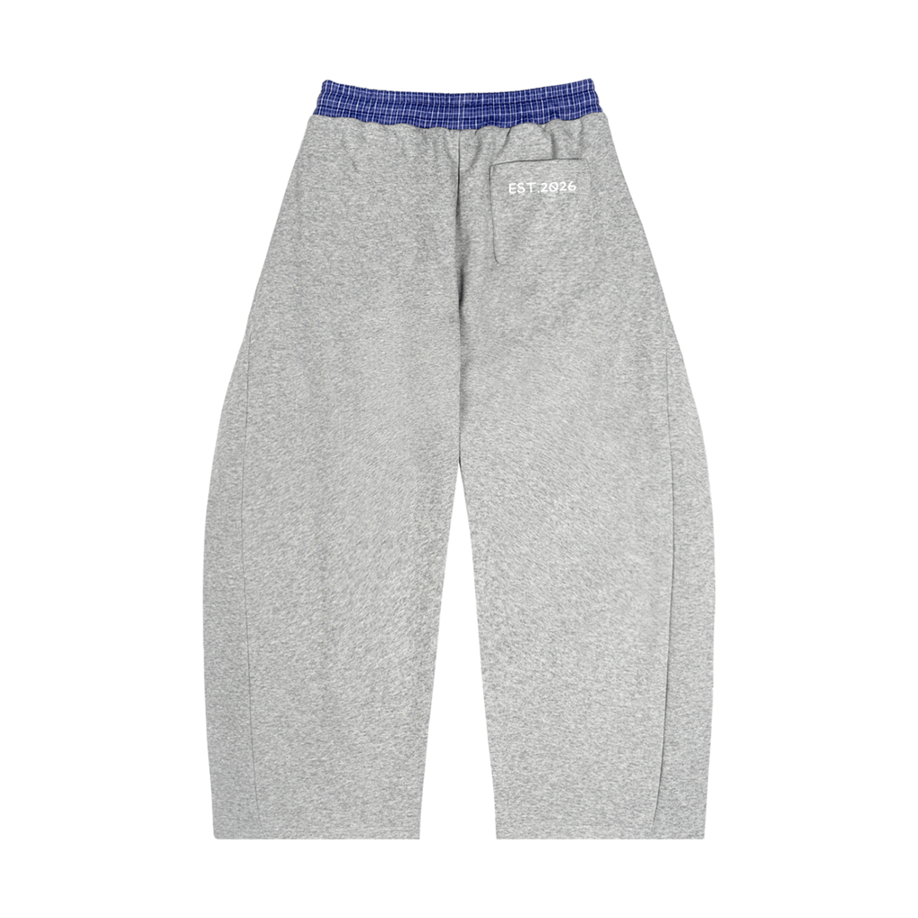 Plaid Waistband Barrel Sweatpants