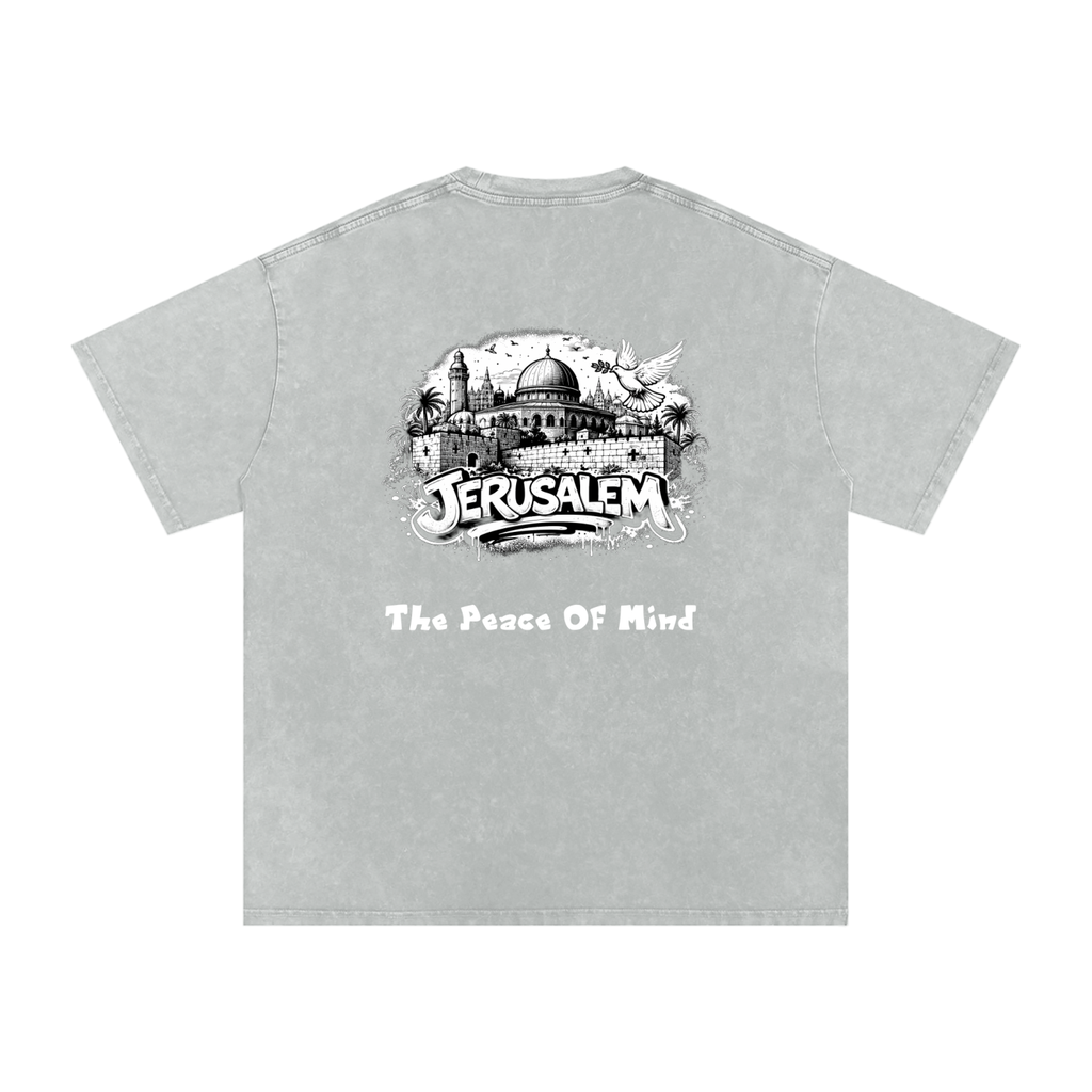 Snow Washed Oversized Cotton T-Shirt