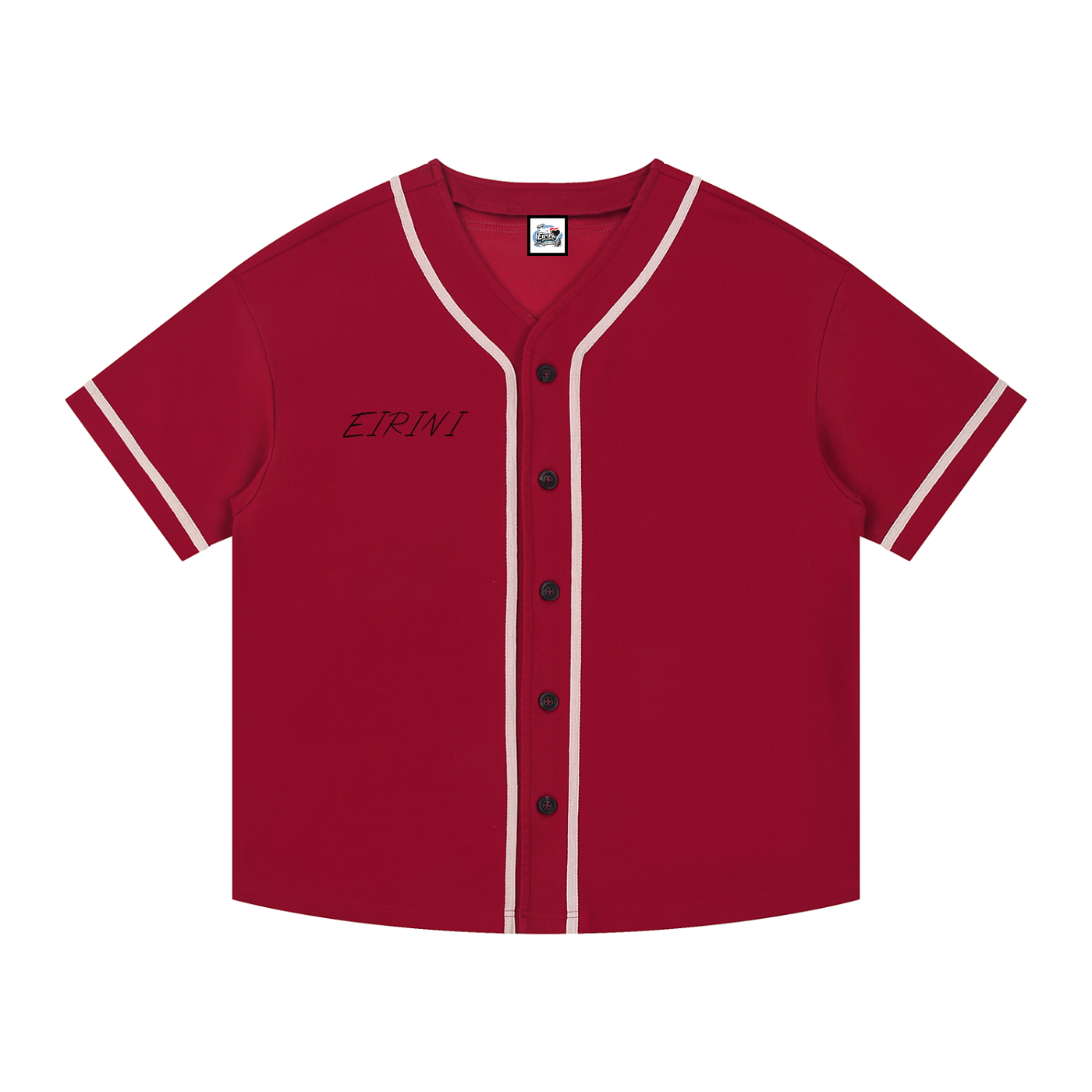 Contrast Piped Button-Up Jersey