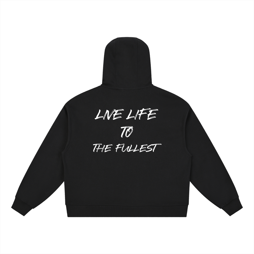 Boxy Button Placket Hoodie