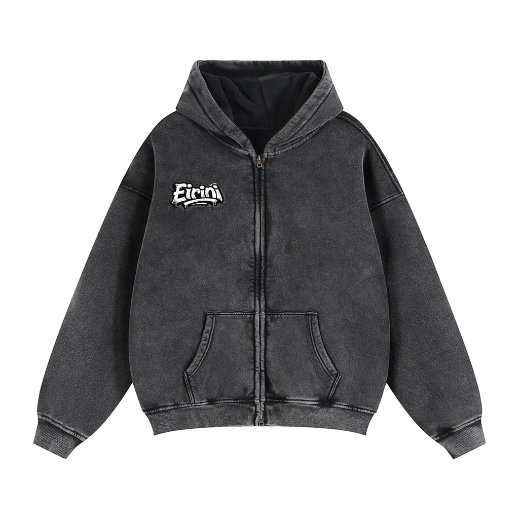 Zip-Through Boxy Fleece Hoodie