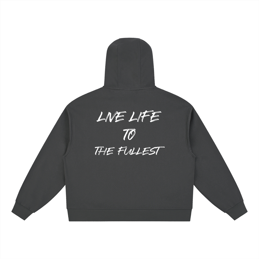 Boxy Button Placket Hoodie