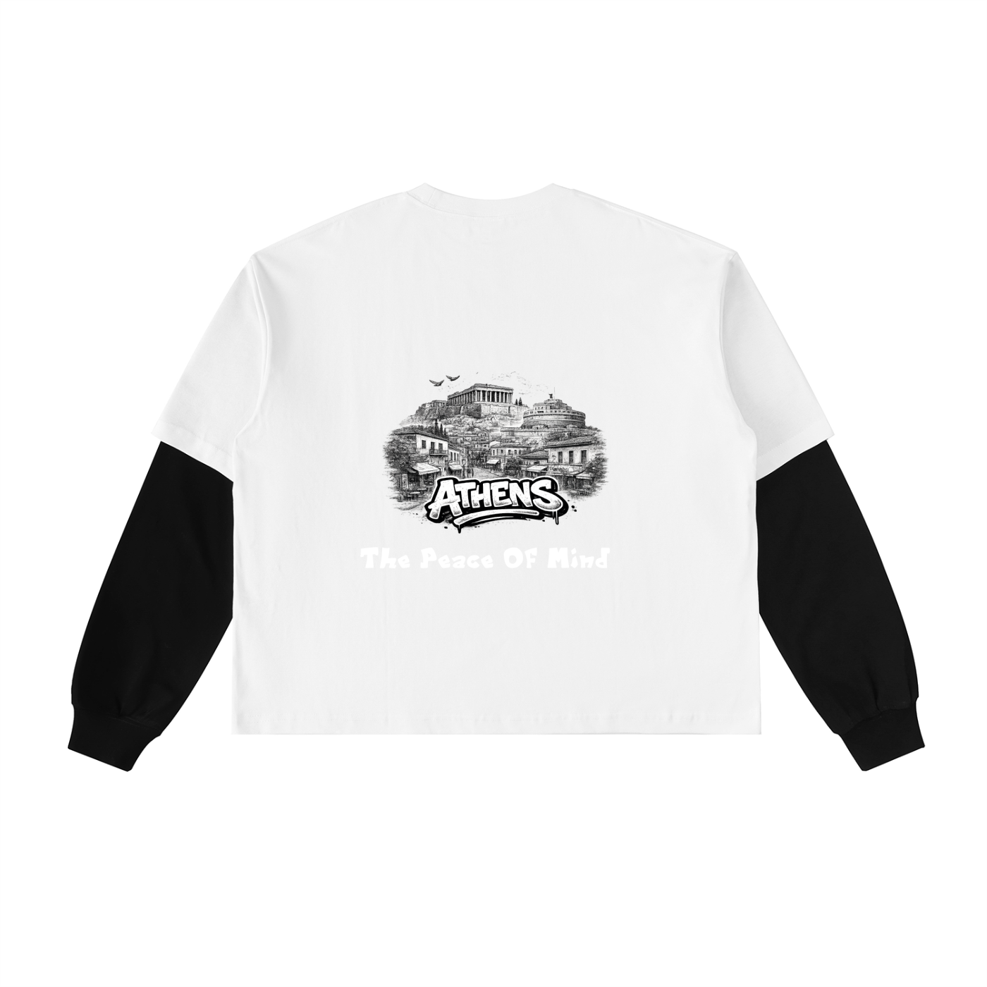 Layered Contrast Sleeve Cotton T-Shirt