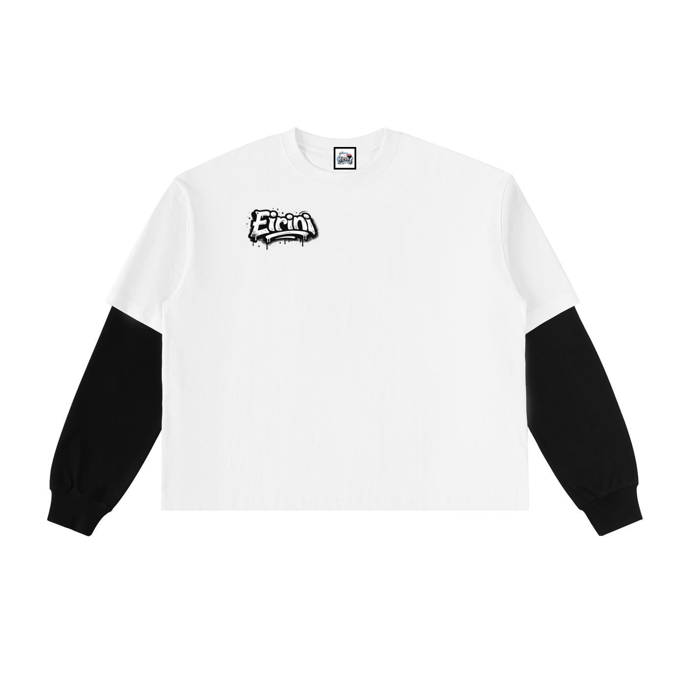 Layered Contrast Sleeve Cotton T-Shirt