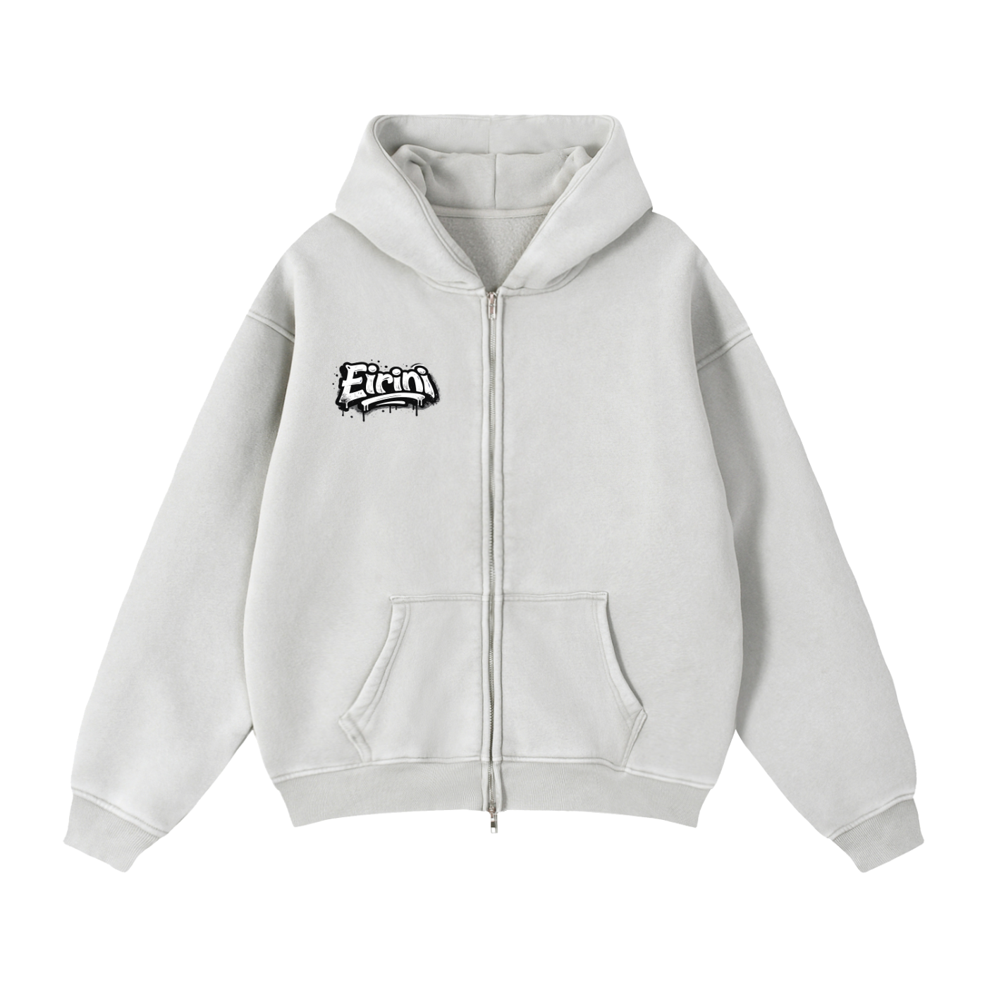 Zip-Through Boxy Fleece Hoodie