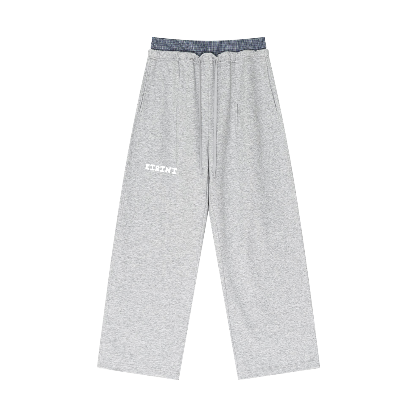 Plaid Contrast Waist Pants