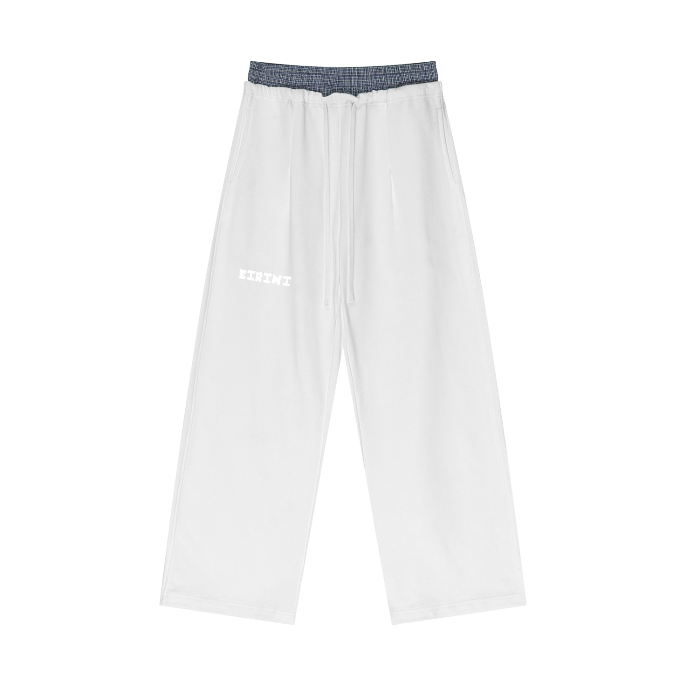 Plaid Contrast Waist Pants