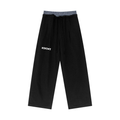 Plaid Contrast Waist Pants