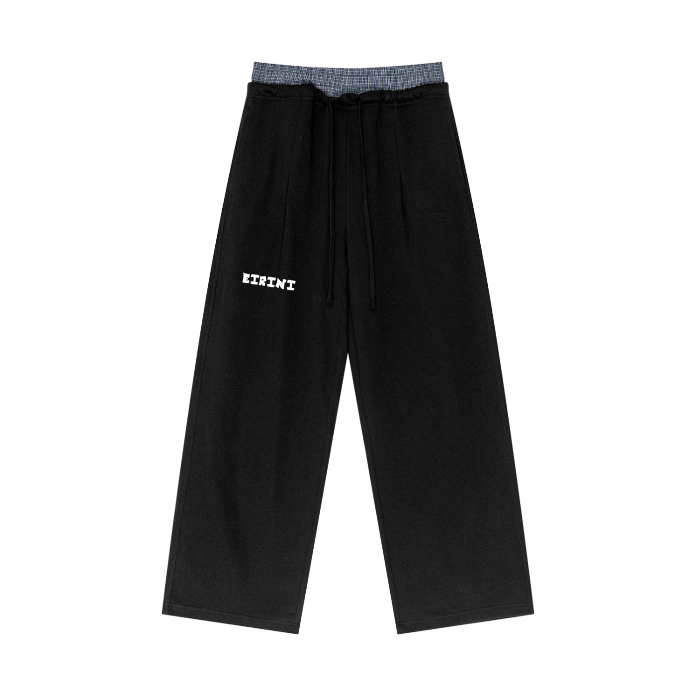 Plaid Contrast Waist Pants