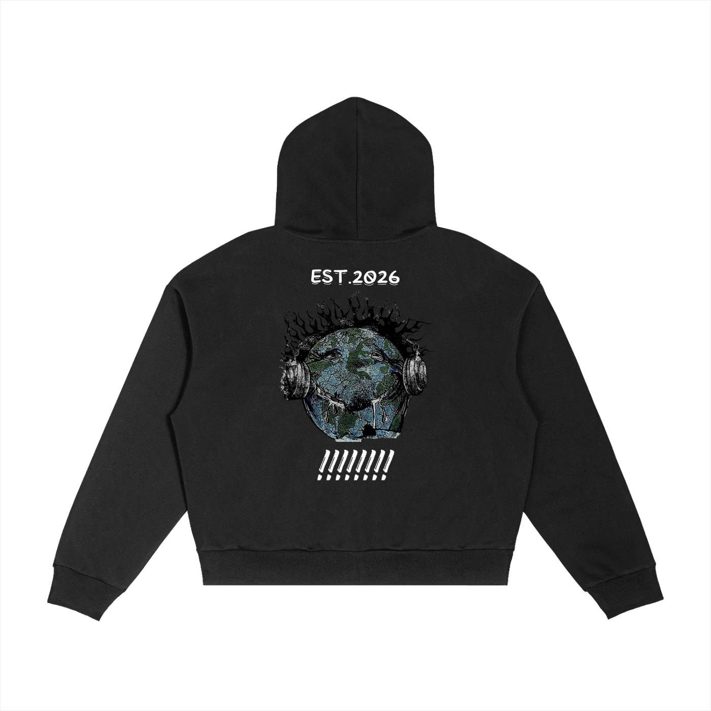 Contrast Plaid Boxy Zip Hoodie