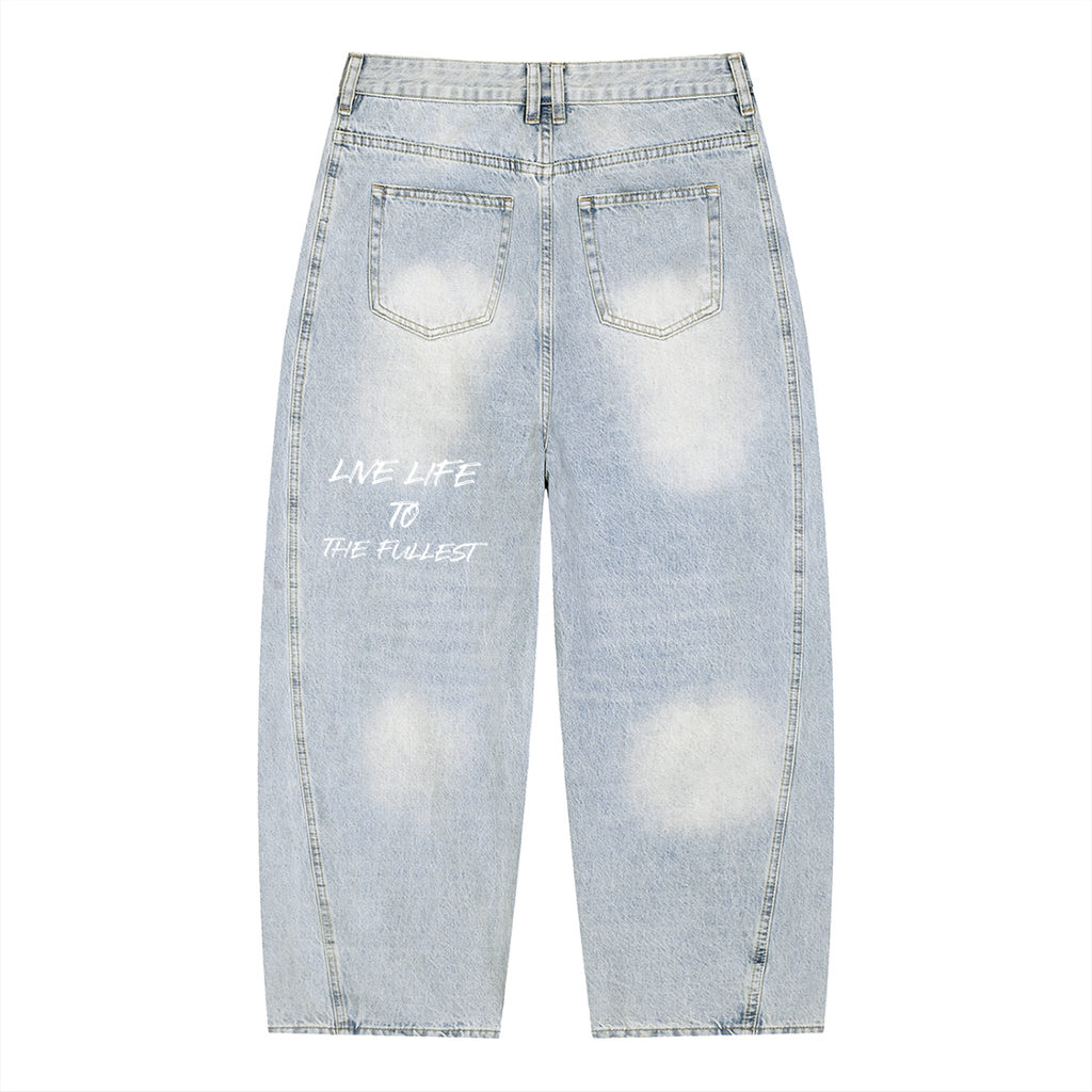 Men's Vintage Wash Sunfade Barrel Leg Jeans