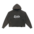 Vintage Washed Frayed-Hem Hoodie