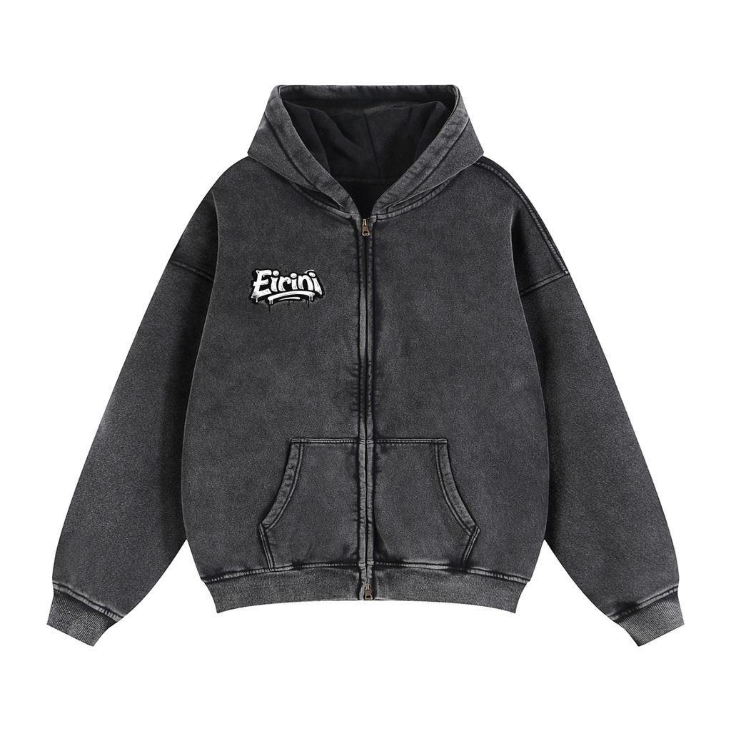 Zip-Through Boxy Fleece Hoodie