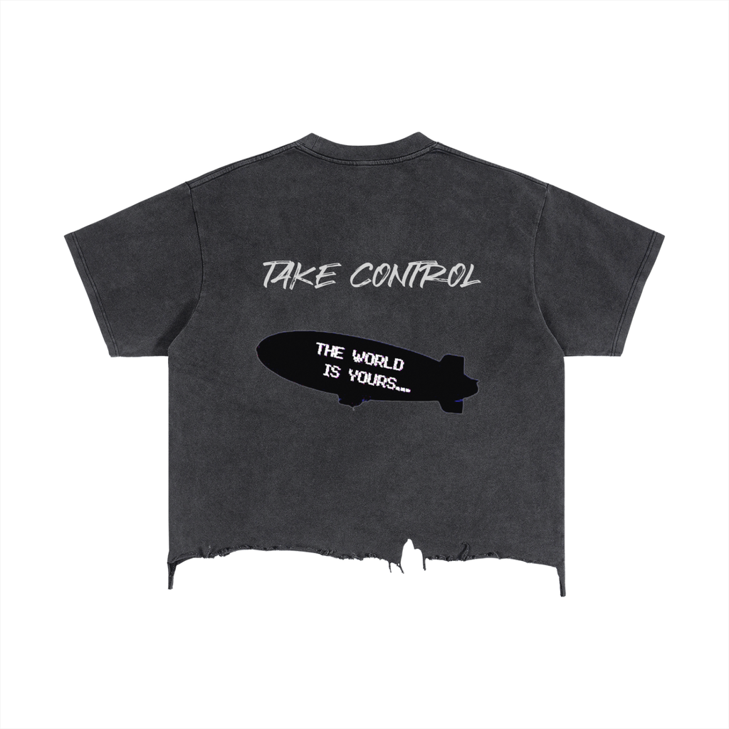 Vintage Wash Boxy Distressed Hem T-Shirt