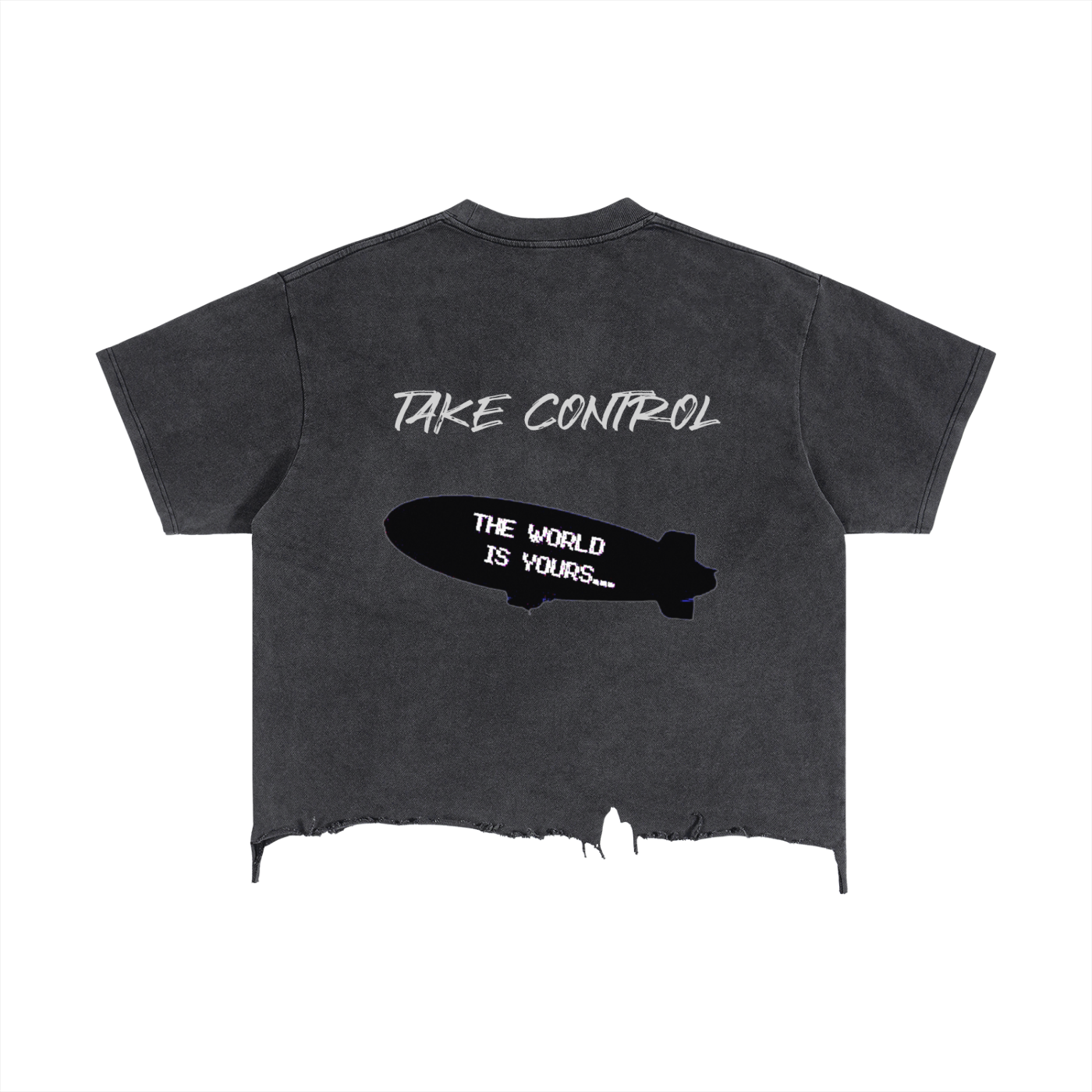 Vintage Wash Boxy Distressed Hem T-Shirt
